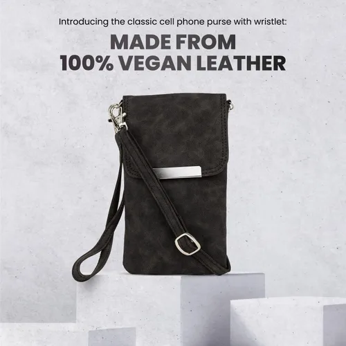 Vista 2 de ESTALON Bolsos cruzados de cuero para mujer - Monederos de hombro para mujer