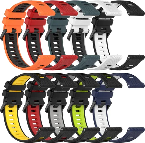 Vista 6 de Compatible con Garmin Forerunner 265S 255S Correas de reloj, correas de repuesto de silicona duraderas de liberación rápida de 18mm. Compatible