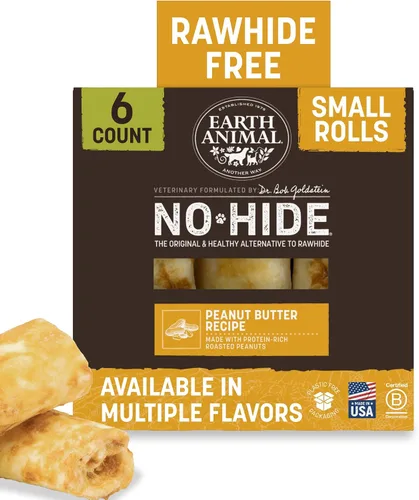 Vista 11 de Earth Animal No Hide - Masticables sin cuero para perros pequeños, sabor a tocino y queso de hamburguesa de la parrilla, libres de cuero crudo - 6