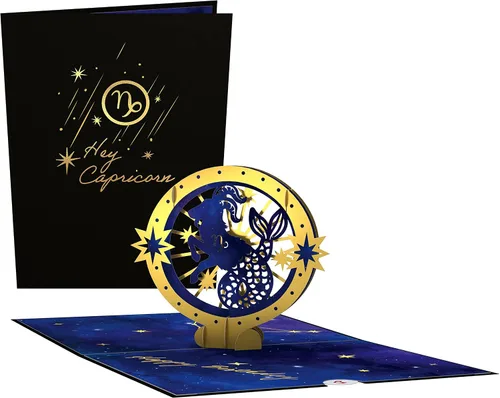 Vista 2 de Lovepop Tarjeta emergente de cumpleaños del zodiaco Capricornio, 5 x 7 pulgadas, tarjeta de cumpleaños para mujer, tarjeta de felicitación emergente