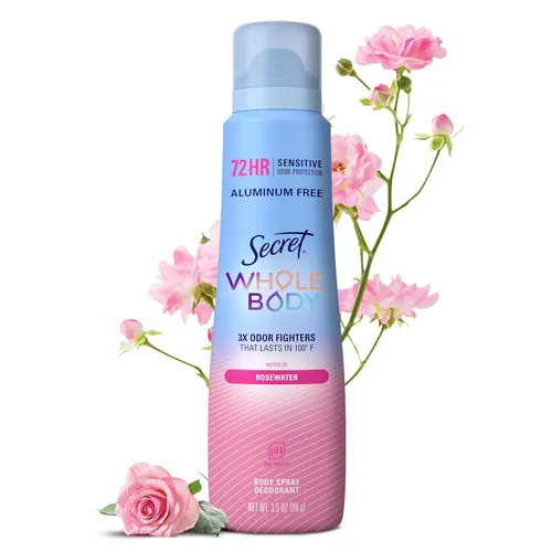 Vista 12 de Secret Desodorante en aerosol para todo el cuerpo para mujer, aroma a leche de almendra y miel, desodorante sin aluminio, protección contra olores