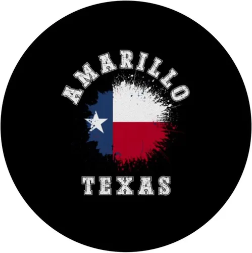 Vista 3 de Amarillo Texas TX Splatter Flag Trip Vacation Souvenir PopSockets Adhesive PopGrip
