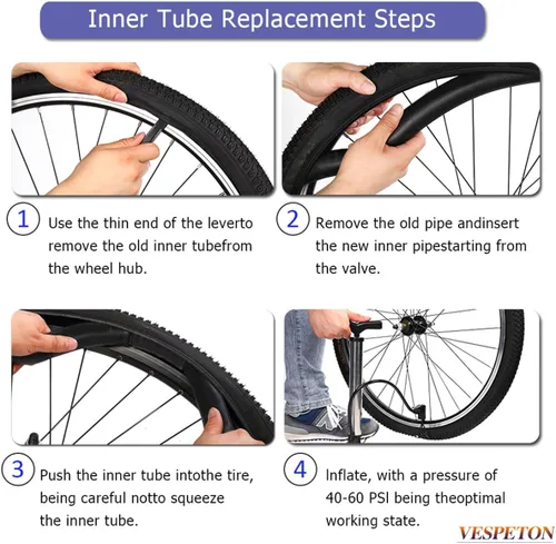 Vista 7 de Tubo de bicicleta de 20 x 4.0 pulgadas con válvula Schrader AV35 mm, tubos interiores de bicicleta eléctrica de goma butílica premium, paquete de 2