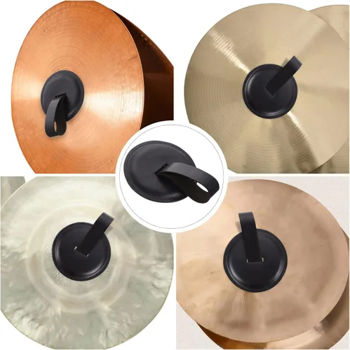 Vista 3 de 1 Unidades Symphony Cymbal Straps Cuero Platillo Cinturón para Instrumento Musical Accesorio (Negro)