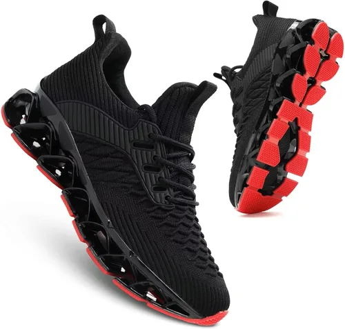 Vista 6 de Wrezatro Zapatos deportivos para mujer, sin cordones, para correr, tenis Blade tenis, informales, cómodos, antideslizantes, para el trabajo