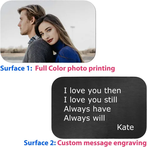 Vista 43 de Tarjeta personalizada con foto y/o texto grabado cartera Love Insert Card