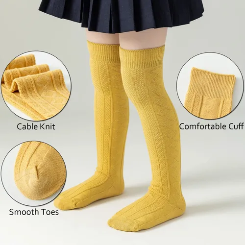 Vista 17 de EPEIUS Calcetines altos hasta la rodilla para bebés y niños pequeños (paquete de 3/5)