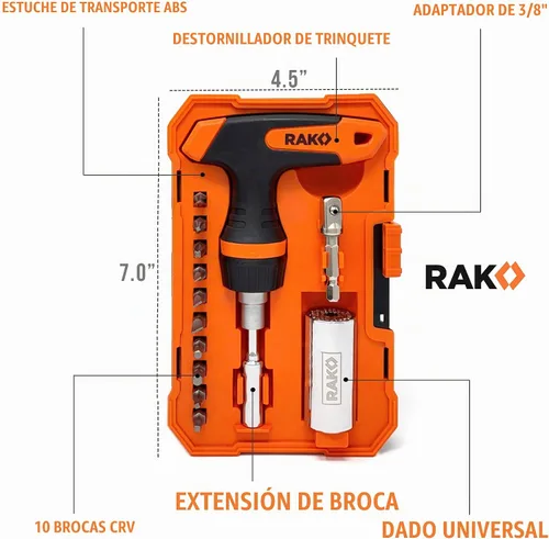 Vista 3 de RAK Universal Socket Grip (0.276 - 0.748 pulgadas) - Llave de trinquete multifunción, adaptador de taladro eléctrico de 15 piezas, conjunto