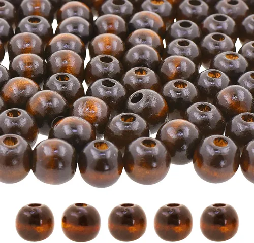 Vista 9 de Mandala Crafts - 2000 cuentas de madera redondas pequeñas de 6 mm para manualidades, suministros de macramé - cuentas de madera natural negra sin