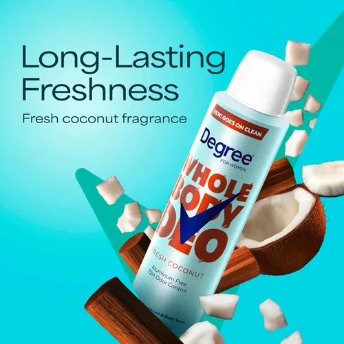 Vista 7 de Degree Desodorante para mujer Spray Fresh Coconut Scent Aluminium Free 72H Odor Protection 2.9 FO