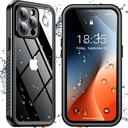 Vista 13 de SPIDERCASE Funda impermeable para iPhone 12 Pro Max, lente integrada y protector de pantalla, protección completa resistente, 12 pies, a prueba
