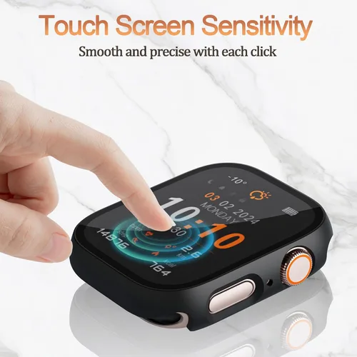 Vista 5 de Juego de 2 fundas de PC duro para Apple Watch SE 3 (2025) / SE2 / SE / Series 6/5/4, protector de pantalla de 40 mm, con protector de pantalla