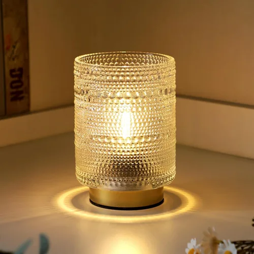 Vista 10 de Lámpara decorativa a pilas con temporizador para decoración de mesita de noche, estantería, pequeña lámpara de mesa decorativa inalámbrica