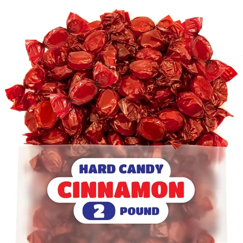 Vista 3 de Caramelos de canela, caramelos duros envueltos individualmente, paquete de 2 libras Sabor atrevido, caramelo anticuado, caramelo de oficina