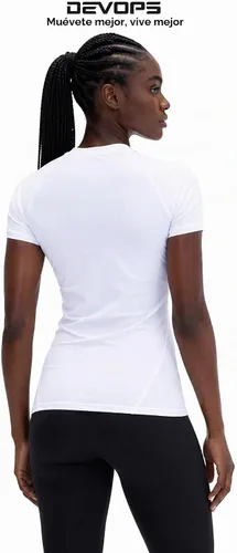 Vista 11 de DEVOPS - Paquete de 3 camisetas de compresión para mujer, de manga corta, con ajuste seco, para correr, atléticas, camisetas de entrenamiento