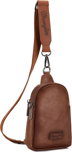 Vista 30 de Wrangler Bolso bandolera pequeño para mujer, bolsos cruzados de cuero *Clásico-marrón