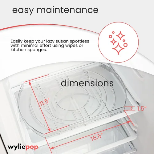 Vista 5 de Lazy Susan para refrigerador - Organizador de refrigerador giratorio de 360° y bandeja de almacenamiento para refrigerador, gabinete y despensa
