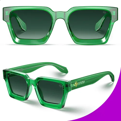 Vista 4 de VISOONE Fashion 100% UV400 Protection Rectangle TR90 Y2K Sunglasses Accessories for Women Men RIVER