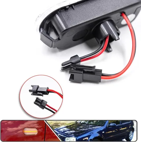 Vista 4 de 2 unids Full Amber Dynamic Sequential Blink LED Side Marker Light para Volkswagen Golf MK4 Jetta New Beetle Front Fender Luces de señal de giro