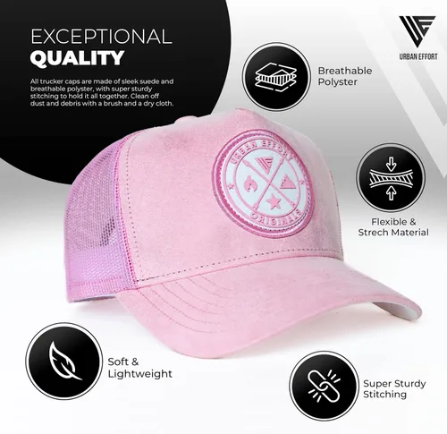 Vista 74 de Urban Effort Gorra trasera de malla, para hombres y mujeres, gorra de béisbol de 5 paneles, gran cierre a presión para caza y senderismo