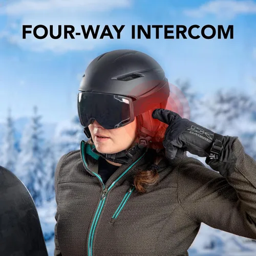 Vista 2 de Sena Snowtalk 2 - Auriculares Bluetooth universales para cascos de nieve con intercomunicador inalámbrico incorporado