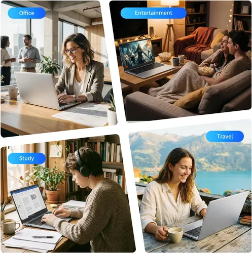 Vista 8 de EKY Portátil de 15,6 pulgadas, 8 GB de RAM, 256 GB SSD, 1080P FHD, Celeron