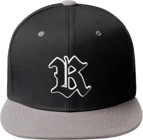 Vista 1667 de Daxton Gorra clásica con visera de billete plano con letras del alfabeto inglés antiguo de la A a la Z