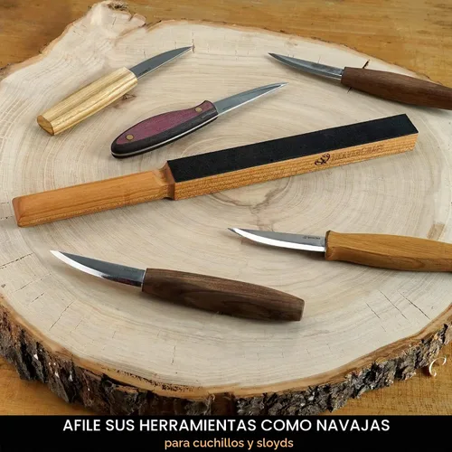 Vista 2 de BeaverCraft Bloque de cuero para afilar cuchillos con compuesto de pulido, kit de afilado de cuchillos LS8 y compuesto de afilado para cuchillos