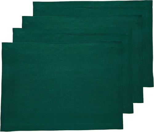 Vista 118 de Solino Home Juego de 4 manteles individuales blancos de 100 % lino puro de 14 x 14 pulgadas para invierno, San Valentín, primavera, Pascua, Fete
