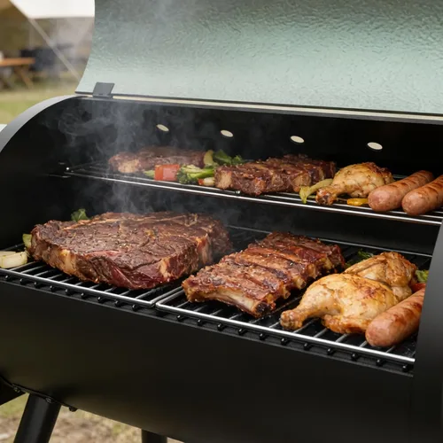 Vista 3 de DAMNISS Parrilla Eléctrica de Pellets de Madera 8 en 1 Parrillas BBQ para Parrilla al Aire Libre con Alimentación Automática y Control
