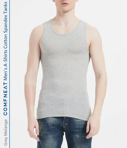 Vista 4 de Comfneat Paquete de 6 camisetas sin mangas de algodón y elastano para hombre