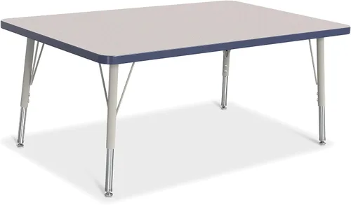Vista 32 de Berries Mesa rectangular para actividades, altura E, Gris/Negro/Negro, 1
