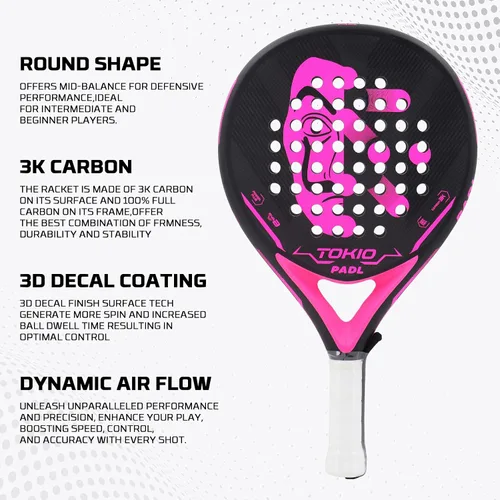 Vista 2 de Raquetas de Padel Palas de Padel Raqueta de Tenis Fibra de Carbono para Padel