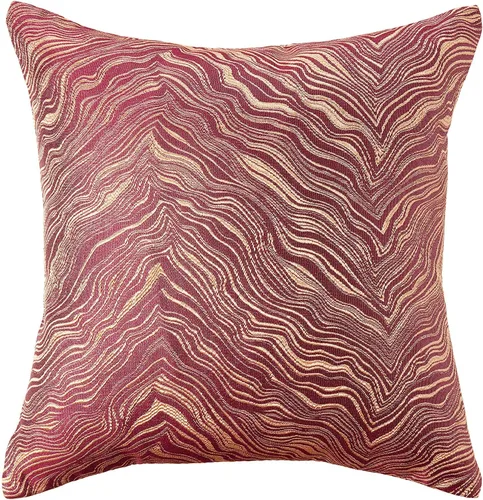 Vista 7 de Violet Linen Boutique Zebra Patern, jacquard de poliéster, reversible, dorado, 18 x 18 pulgadas, funda de almohada decorativa