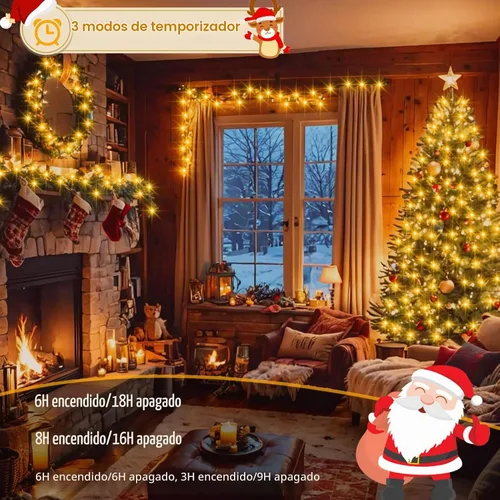 Vista 4 de echosari Guirnalda de 400 Luces LED de Navidad Conectables, Luces de Cadena Extra Largas de 66 Pies para Exteriores Conectables de Extremo a Extremo