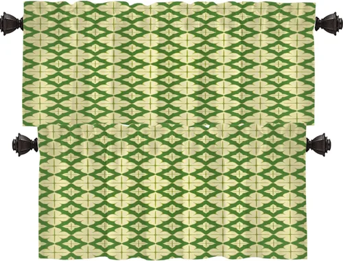 Vista 12 de Shrahala Art Nouveau Floral Pattern Blackout Curtain Tiers, Delicate Vine and Flower Design Kitchen Valance Light Blocking Tier Drapes with Rod