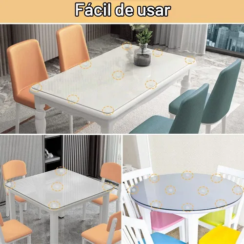 Vista 4 de Protector de mesa de vidrio suave autoadhesivo prémium Anti Slide and Scratch for Glass Table, Round Rubber Pads for Glass Table Top Spacer