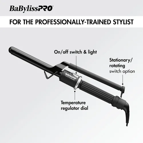 Vista 10 de BaBylissPRO Curling Iron Porcelain Ceramic Marcel Hair Curler for Smooth & Stylish Waves