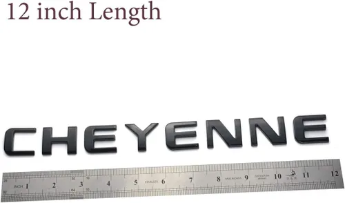 Vista 4 de Aimoll 1 placa de identificación de emblema Cheyenne para puerta o portón trasero para Silverado 07-18 (negro)