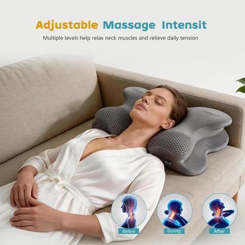 Vista 4 de Almohada cervical 2 en 1 para dormir con tracción térmica