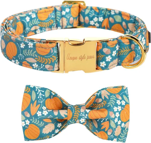 Vista 13 de Unique style paws - Collar de otoño para perros con lazo, collar para cachorros, regalo para mascotas, collar ajustable para perro, collares