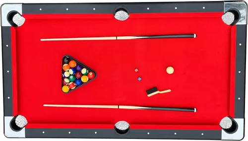 Vista 8 de Hathaway Fairmont II - Mesa de billar portátil de 6 pies para uso familiar y doméstico, incluye juego completo de bolas de billar, tacos, tiza y Rojo