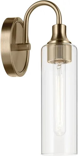 Vista 3 de Kichler Kavi - Lámpara de pared para baño, 1 luz, bronce champán Champagne bronce
