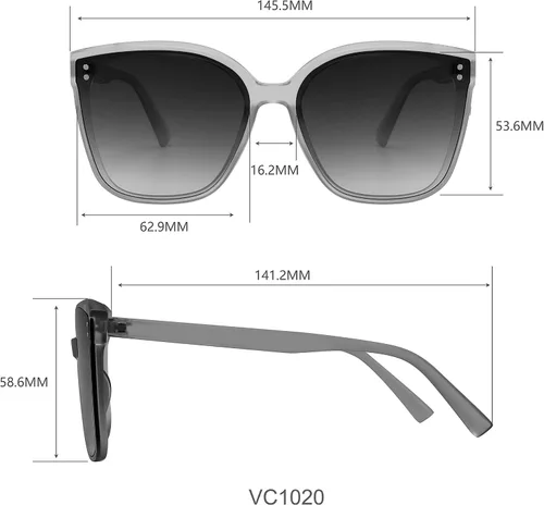 Vista 5 de Vince Camuto Women's Glamorous 100% UV Protective Square Sunglasses Negro