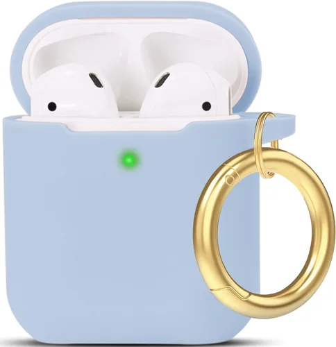 Vista 39 de Compatible con funda AirPods Pro 2019, Gawnock Funda de silicona suave y flexible para funda AirPods Pro para mujeres y niñas con llavero (Caqui)