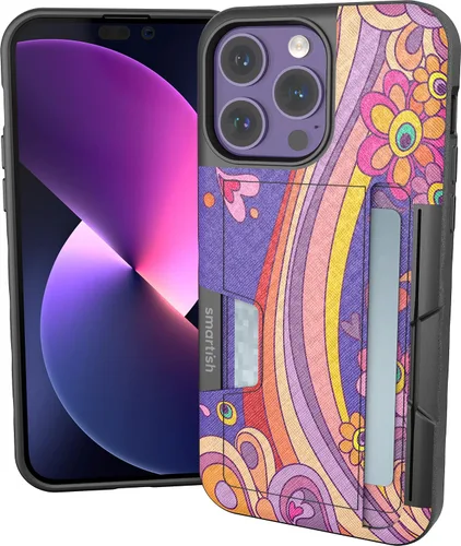 Vista 74 de Smartish Funda tipo cartera para iPhone 11 Pro - Wallet Slayer Vol. 2 [soporte protector delgado] tarjetero (seda) - Black Tie Affair