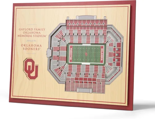 Vista 31 de YouTheFan - Póster para pared de la NCAA, vista de estadio en 3D de 5 niveles, Marrón