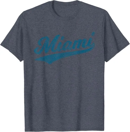 Vista 45 de Camiseta de estilo vintage de Miami Florida VARSITY SCRIPT Sports, gris, S
