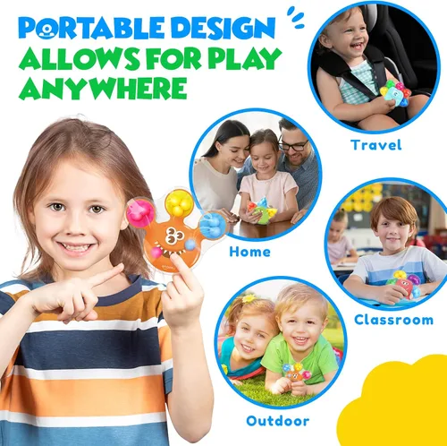 Vista 4 de Juguetes sensoriales antiestrés para niños pequeños: 4 unidades de juguetes sensoriales de clasificación de colores para estudiantes con autismo