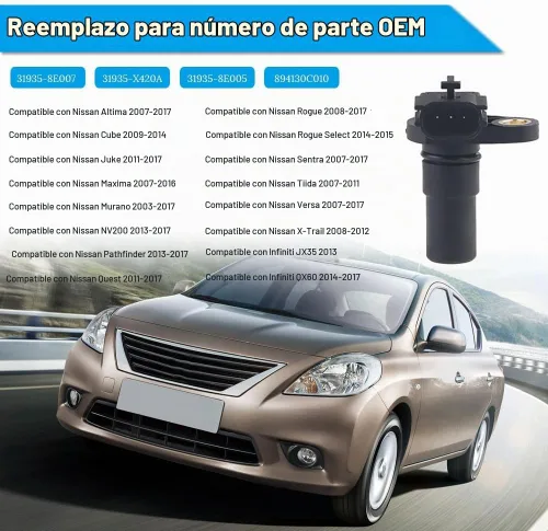 Vista 3 de WMPHE 31935-8E007 Sensor de Velocidad de Transmisión para Vehículo Compatible con Nissan Altima Sentra Murano Pathfinder Maxima Quest 2003 2004 2005